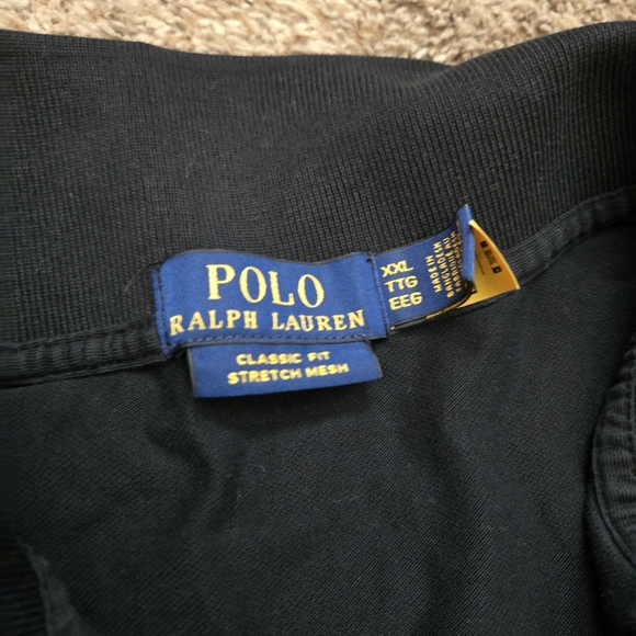 Ralph Lauren Men's Black Polo Shirt Classic Fit Stretch Mesh XXL - Picture 2 of 9